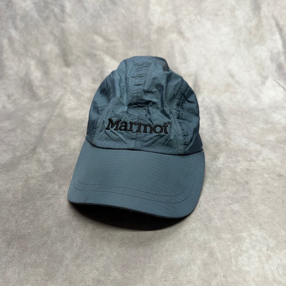 Marmot Ripstop Nylon Hat Unisex One Size Blue Grey Embroidered Logo Cap